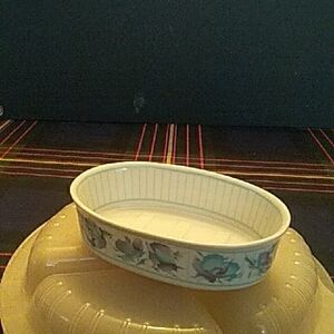 10/$10 Oval Ceramic Soap Dish with Floral Design